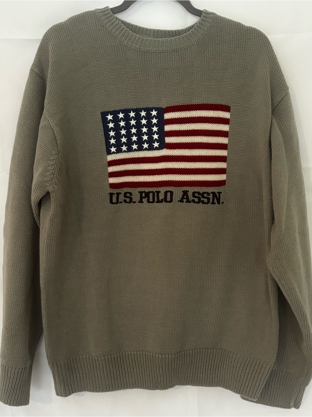 U.S. Polo American Flag Gray Sweater Men’s XL